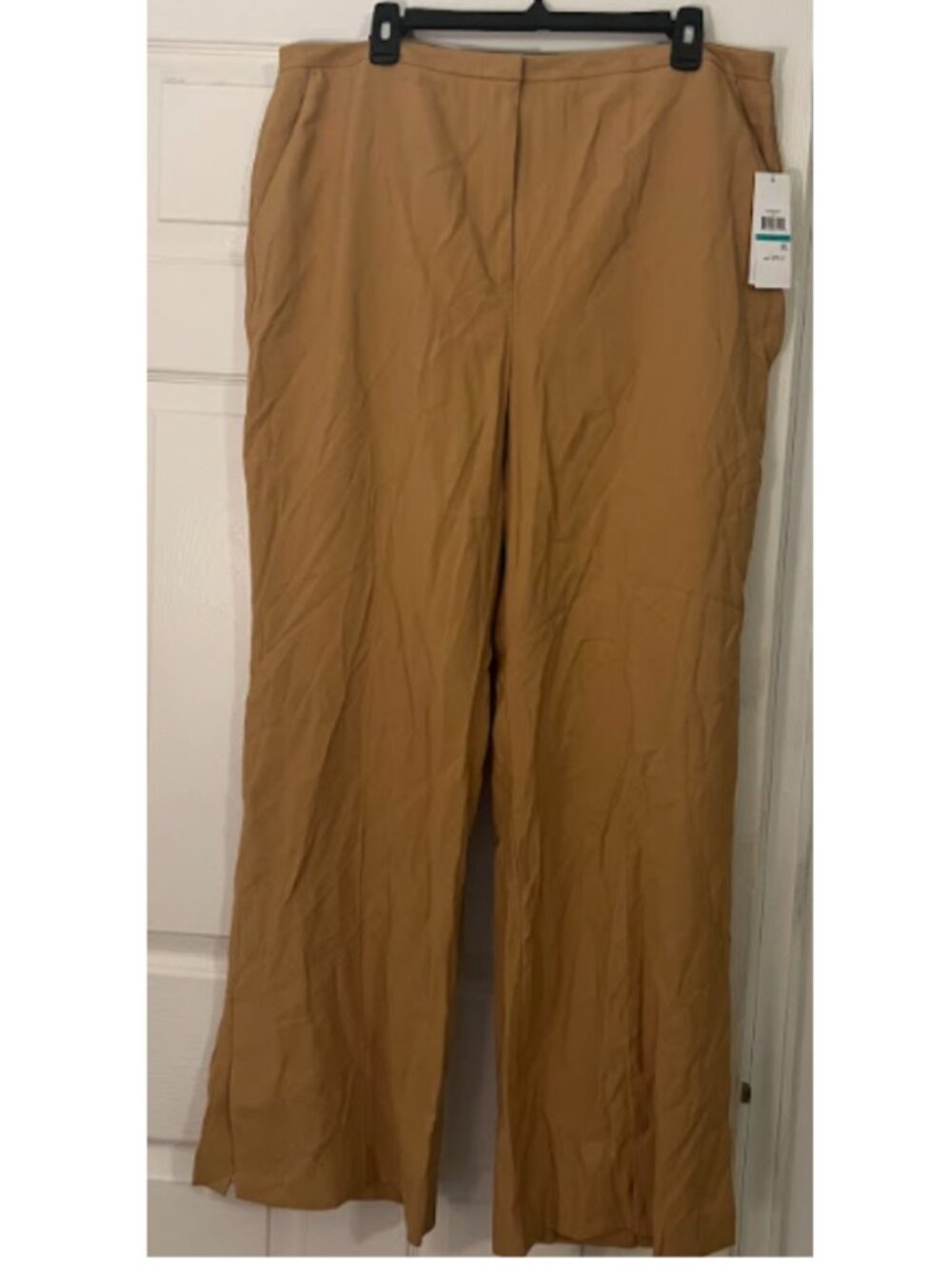 DKNY Women's Trouser Pant SZ 16 mustard yellow High Rise Tall Girl friendly NWT